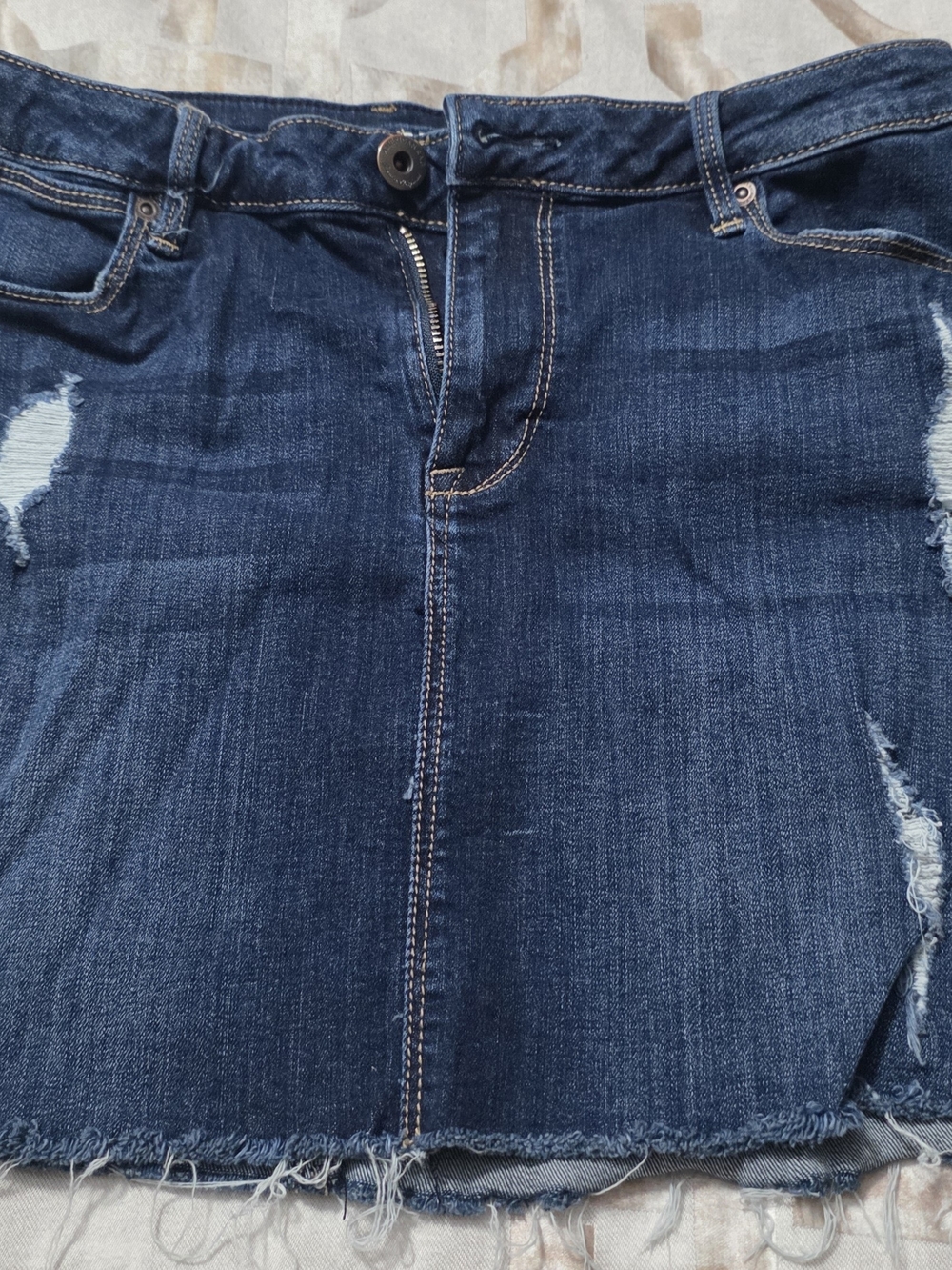 American Rag Dark Blue Distressed Denim Skirt